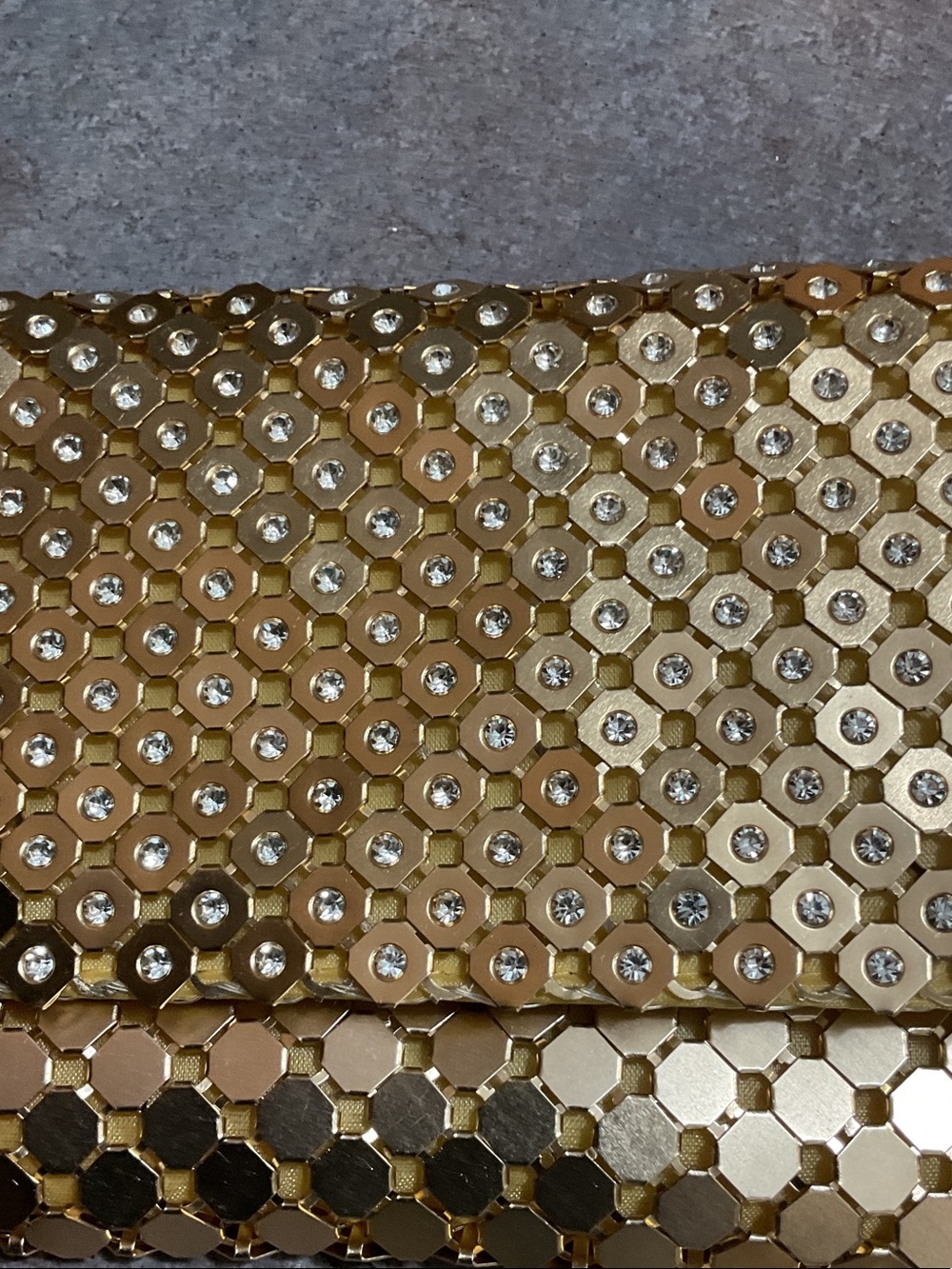 Gold Sequin Chain-Handle Evening Clutch - Picture 3 of 9